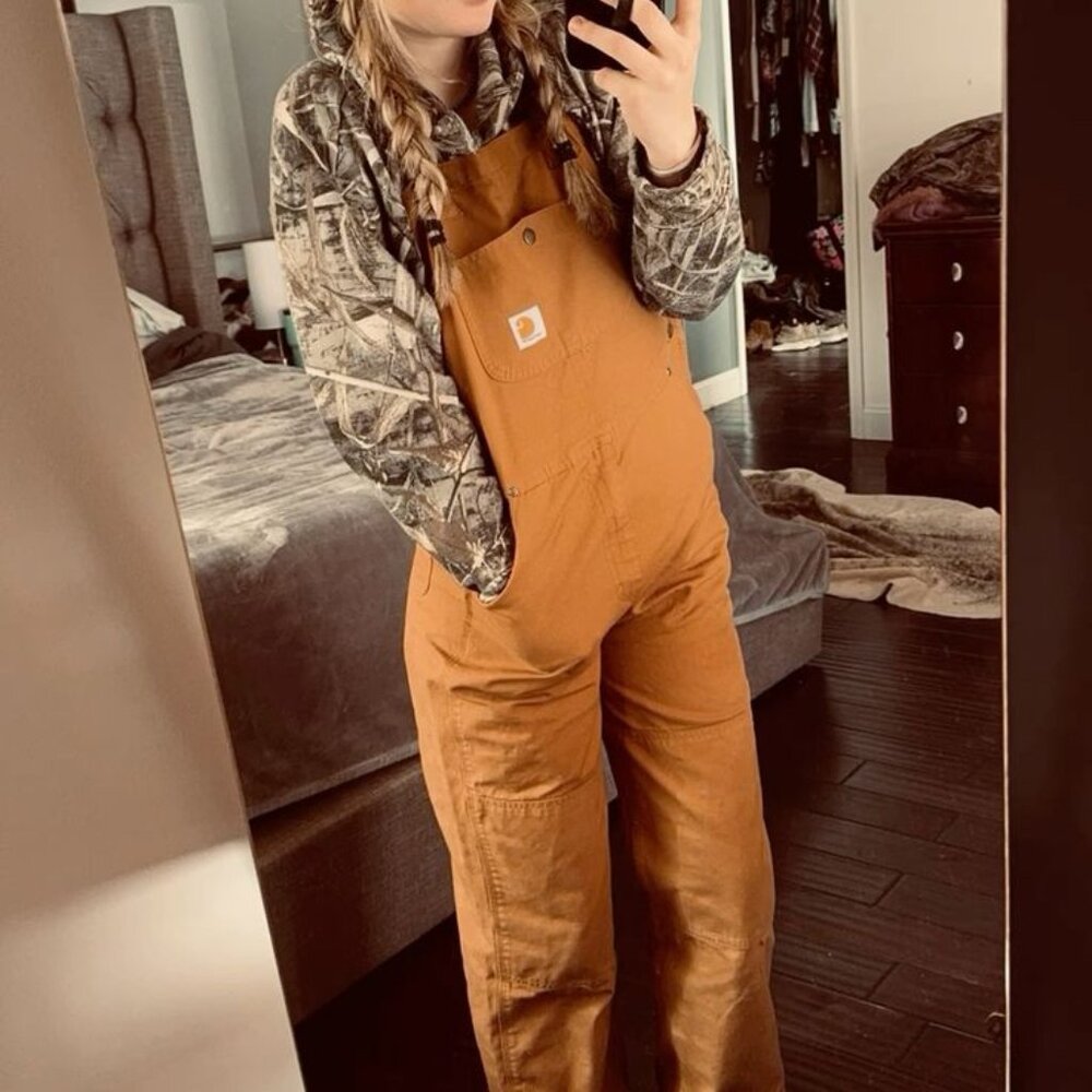 CARHARTT Loose Fit Canvas Lighter weight Bib Overalls XS Reg. - Picture 11 of 11